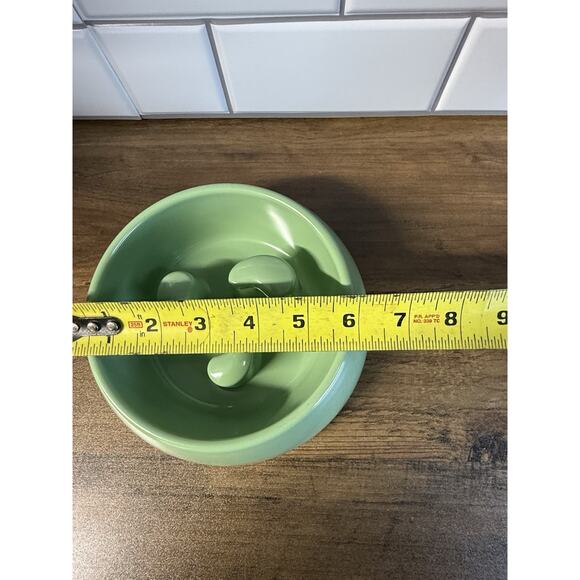 Martha Stewart Pets Dog Bowl Cat Bowl Slow Feeder Slow Eating Green - Picture 3 of 4